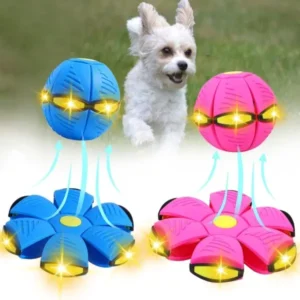 Dog Toys Ball with Lights Interactive Pet Flying Saucer
