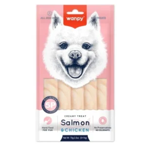 Wanpy Dog Cream Treats Salmon & Chicken 14gm (5pcs)